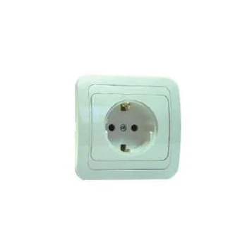 Розетка 1-м СП Mimoza 16А IP20 с заземл. керамика бел./бел. Makel 12008